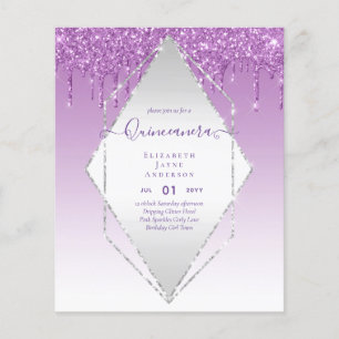 BUDGET Quinceanera Dripping Glitter Glamour 15th Flyer