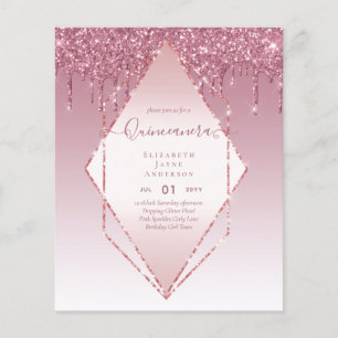 BUDGET Quinceanera Dripping Glitter Glamour 15th Flyer