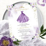 Budget Quinceanera Invitation Purple Floral Gown<br><div class="desc">Adorable, purple floral, 15th birthday party invitations. Easy to personalise with your baby photos and message. Please get in touch with me via chat if you have questions about the artwork or need customisation. Check the collection for more items. PLEASE NOTE: For assistance on orders, shipping, product information, etc., contact...</div>