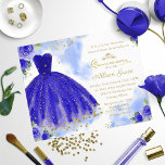 Budget Quinceanera Invitation Spanish Royal Blue<br><div class="desc">Elegant royal blue floral affordable quinceanera party 4.5”x5.6” invitations. PLEASE NOTE: The envelopes are NOT INCLUDE; matching envelopes are available to be purchase separately. CUSTOMIZATION: Please send me a message through the chat if you need any customisation, as a change of colour. MODIFYING EXISTING ORDER/ SHIPMENT TIME, ETC, please contact...</div>