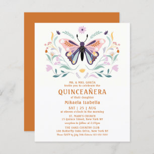 Budget Quinceañera Pink Purple Butterfly Floral