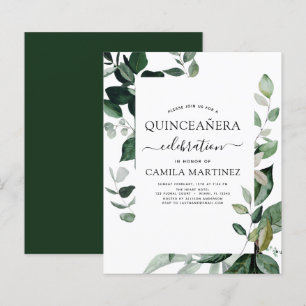 Budget Quinceanera Spring Botanical Greenery