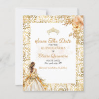 BUDGET Radiant Gold Quinceanera Save The Date