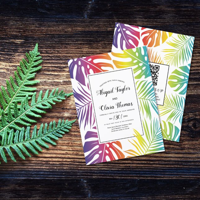 BUDGET Rainbow gay lesbian wedding invitation (Creator Uploaded)