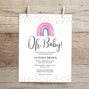 Budget Rainbow Girl Baby Shower Invitation