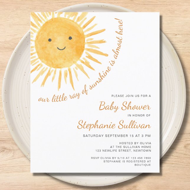 Budget Ray Of Sunshine Baby Shower Invitation (Creator Uploaded)