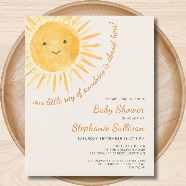Budget Ray Of Sunshine Boho Baby Shower Invitation (Creator Uploaded)