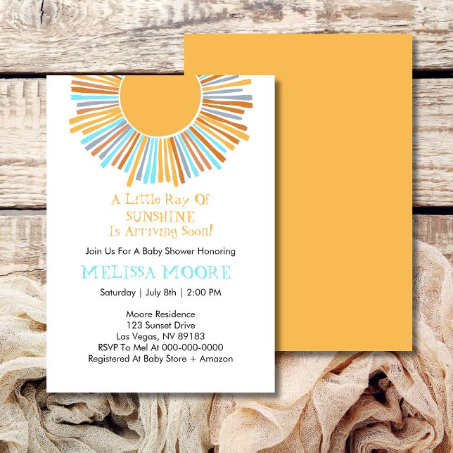 Budget Ray Of Sunshine Retro Boho Sunshine Invitation (Creator Uploaded)
