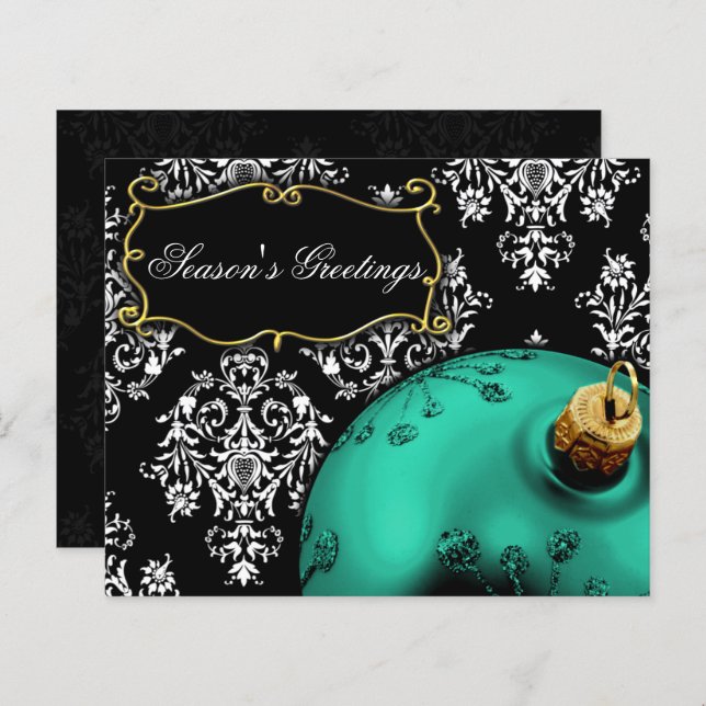 Budget Real Ornament Business Holiday Card (Front/Back)