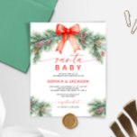 Budget Red Bow Christmas Santa Baby Shower Invite<br><div class="desc">*** Please enter H137 in the store search to find all matching items *** Or visit our Red Bow Christmas Collection. *** This high-quality design is easy to customise to match your baby shower colours, styles and theme. For further customisation, please click the "Edit using Design Tool" link and use...</div>