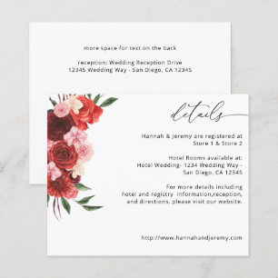 Budget Red Floral Details - White