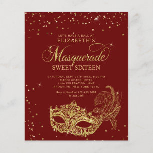 BUDGET Red Gold Photo Masquerade Sweet 16