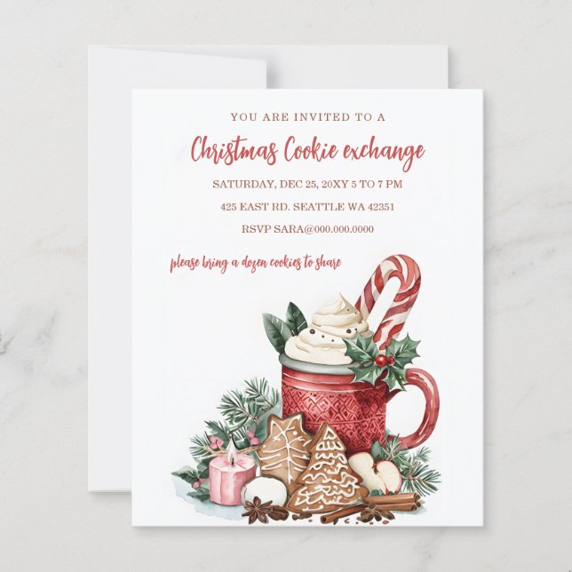 Budget Red Green Cookie Exchange Christmas Party (Front)