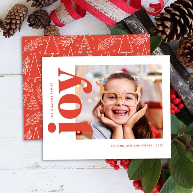 Budget Red Joy Holiday Photo Card (Creator Uploaded)