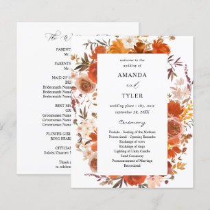 Budget Red & Orange Floral Wedding Ceremony