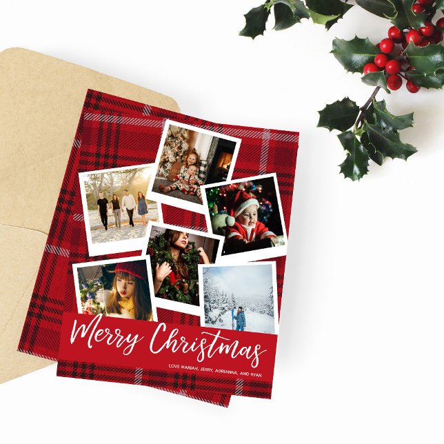 Budget Red Plaid Instant Multi Photo Christmas (Creator Uploaded)