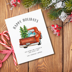 Budget Red Truck Happy Holidays Christmas Tree