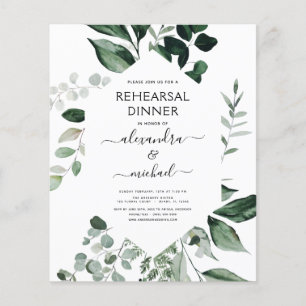 Budget Rehearsal Dinner Foliage Greenery Flyer