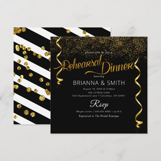 Budget Rehearsal Dinner Invitation (Front/Back)