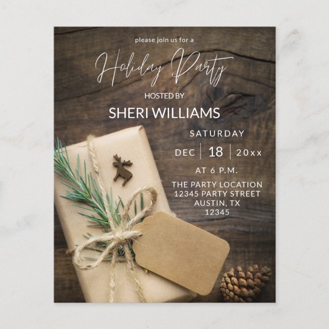 Budget Reindeer & Present Holiday Party 2 Flyer (Front)