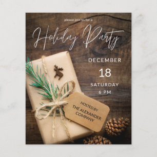 Budget Reindeer & Present Holiday Party Flyer