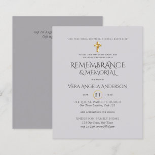 BUDGET Remembrance Memorial Gold Cross Invite