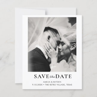 BUDGET Retro Elegant Photo Wedding Save the date