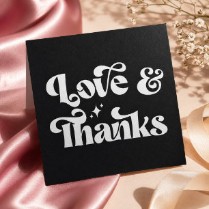 Budget Retro Modern Love and Thanks Wedding Card
