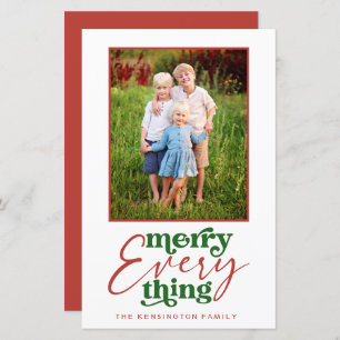 Budget Retro Red Merry Everything Christmas Photo