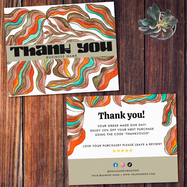 Budget Retro Typography Support Small Business (Front and Back)