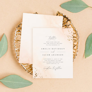 Budget Romantic Blush Pink Watercolor Wedding