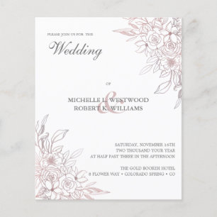 BUDGET Romantic Chic Rose Gold Floral Wedding