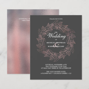 BUDGET Romantic Elegant Rose Gold Wreath Wedding