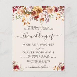 Budget Romantic Fall Floral Ivory Wedding