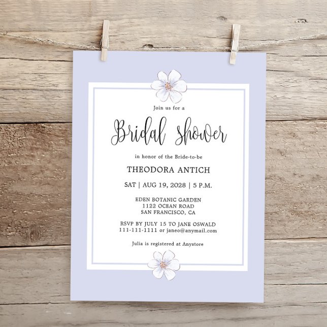 Budget Romantic Lilac Floral  Bridal Shower  (Creator Uploaded)