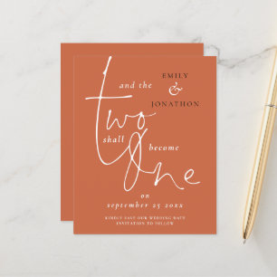 Budget Romantic Quote Terracotta Wedding Save Date