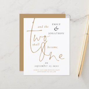 Budget Romantic Quote White Gold Wedding Save Date