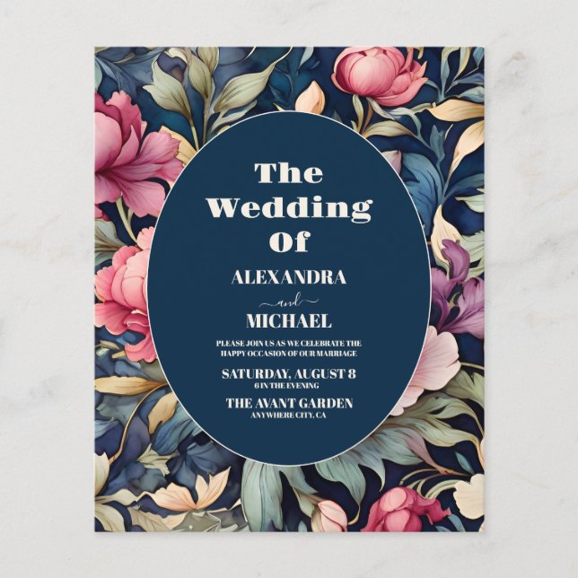 Budget Romantic Soft Pink Flowers Wedding (Front)