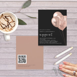 Budget Rose Balloons QR Code Black Engagement