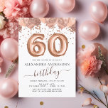 Budget Rose Gold Balloons 60th Birthday Invitation<br><div class="desc">Budget Sixtieth (60th) Sixty Birthday Party Blush Pink - Rose Gold Balloons and Confetti Birthday Party Invitation . This is the perfect Birthday Invitation for a Modern Rose Gold and Blush Pink Glitter Sparkle Girly Birthday Party. Please contact the designer for matching customised items.</div>