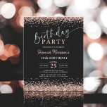 Budget Rose Gold Black Any Age 18th Birthday Flyer<br><div class="desc">Celebrate your milestone with the Budget Rose Gold Black Any Age 18th Birthday Invitation. Designed with a stylish rose gold glitter effect on a sleek black background,  this affordable and elegant invitation is perfect for marking a special birthday in a chic and modern way.</div>