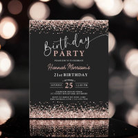 Budget Rose Gold Black Any Age 21st Birthday