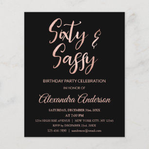 Budget Rose Gold Foil 60 Sixty Sassy Birthday