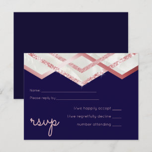 Budget Rose Gold Foil Look Geometric Wedding Invitation Postcard