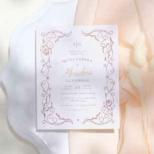 Budget Rose Gold Frame Elegant Quinceañera Photo