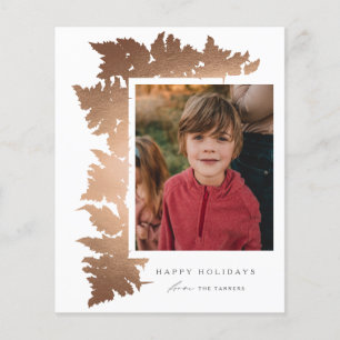 Budget Rose Gold Garland Photo Holiday Card