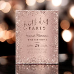 Budget Rose Gold Glitter 18th Birthday Invitation<br><div class="desc">elebrate turning 18 with style and sparkle, even on a budget, with the Budget Rose Gold Glitter 18th Birthday Invitation! This elegant yet affordable invitation features a stunning rose gold glitter design, perfect for anyone wanting to commemorate their special day with a touch of glamour without breaking the bank. It’s...</div>
