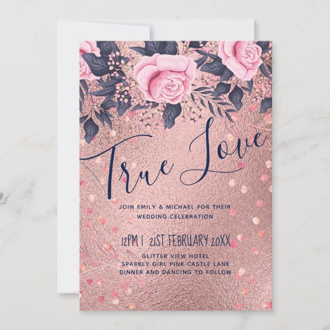 BUDGET Rosegold Blue Pink WEDDING Girly Glam (Front)