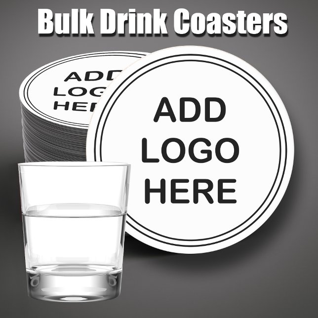 Budget Round Business Logo Coasters (logo custom drink coasters by custom business templates)