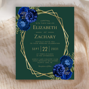Budget Royal Blue Floral Emerald Green Wedding